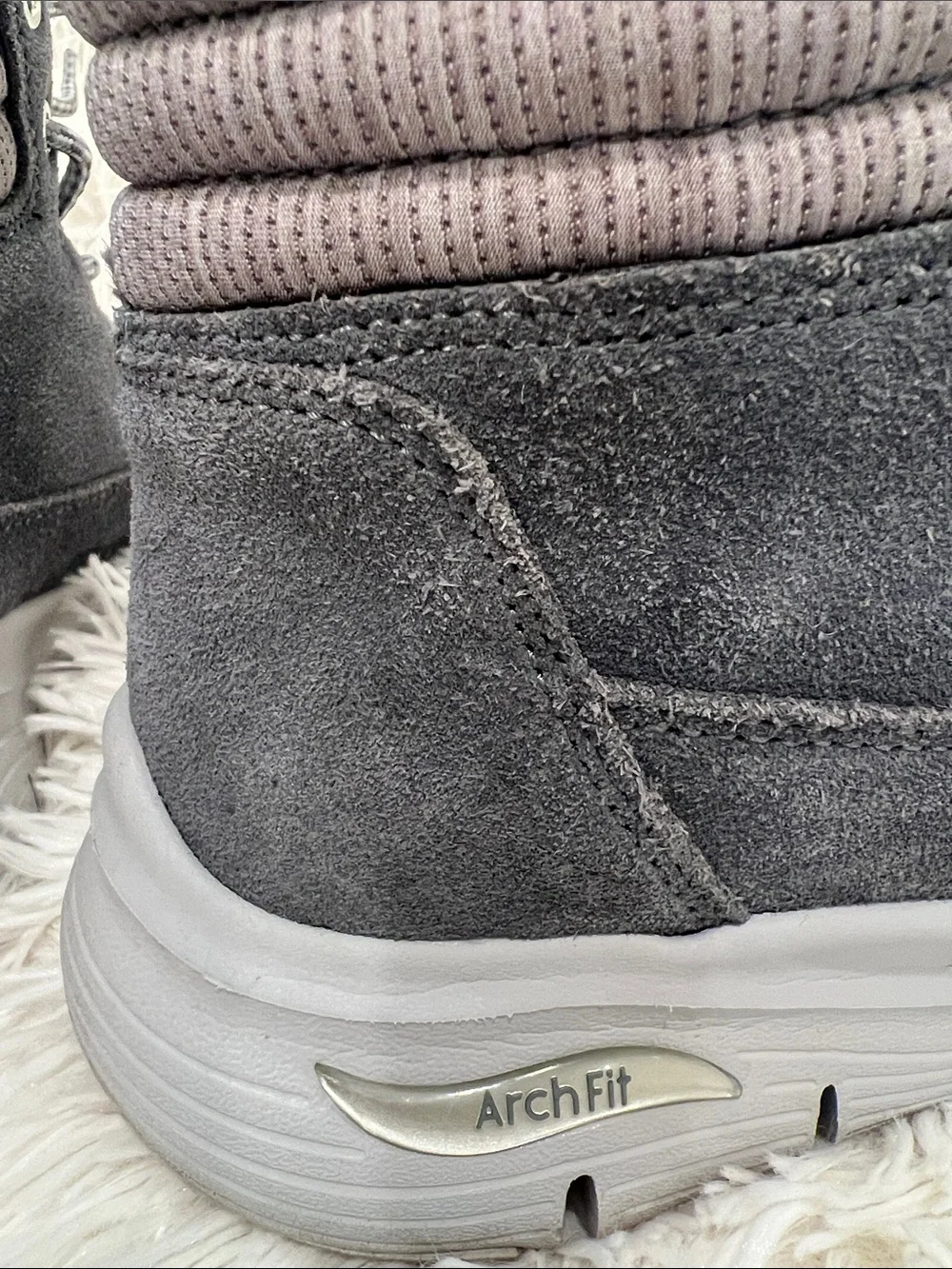 Skechers Women’s Charcoal Gray Suede Lace-Up Hiking Boots